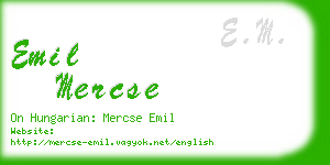 emil mercse business card